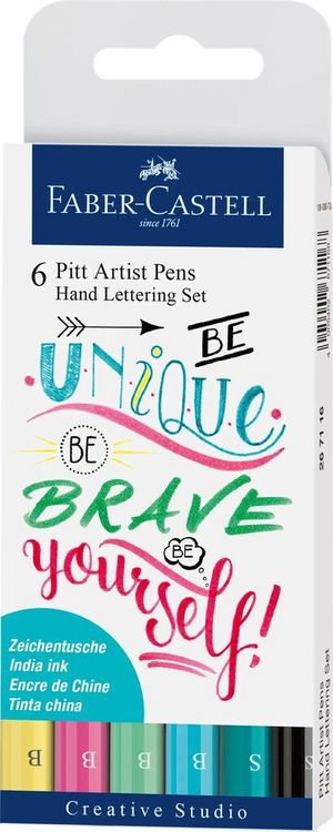 Produktbild: Faber-Castell Tuschestifte Pitt Artist Pens Hand Lettering, Pastell, 6er Etui