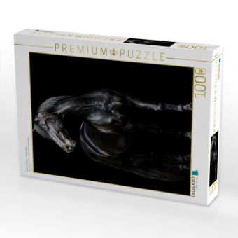 Produktbild: CALVENDO Puzzle Schwarze Eleganz - Pferde Rappe | 1000 Teile Lege-Gr&ouml;&szlig;e 64x48cm Foto-Puzzle f&uuml;r gl&uuml;ckliche Stunden