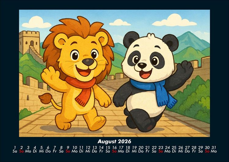 Produktbild: Buschi und Pippin - Abenteuer in Asien 2026 Fotokalender DIN A4