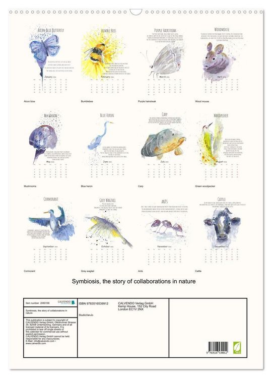 Produktbild: Symbiosis, the story of collaborations in nature (Wall Calendar 2026 DIN A2 portrait), CALVENDO 12 Month Wall Calendar