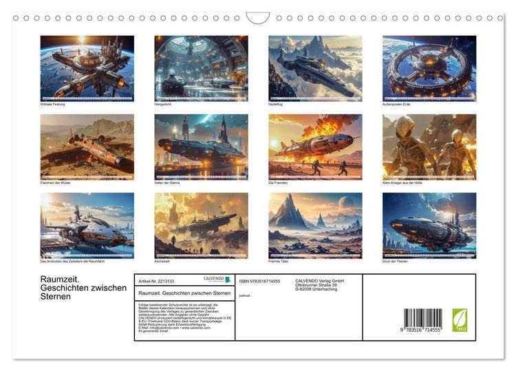 Produktbild: Raumzeit. Geschichten zwischen Sternen (Wandkalender 2026 DIN A3 quer), CALVENDO Monatskalender