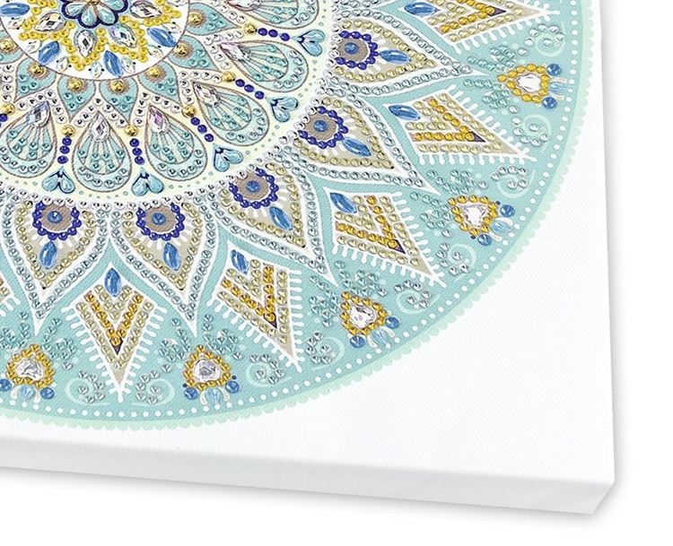 Produktbild: Diamond Painting "Diamantane Mandala Set 5", hellblau / taupe / wei&szlig;