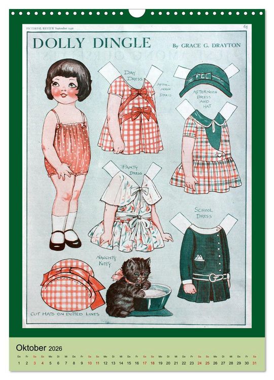 Produktbild: Dolly Dingle Kalender - Anziehpuppen von Grace G. Drayton (Wandkalender 2026 DIN A3 hoch), CALVENDO Monatskalender