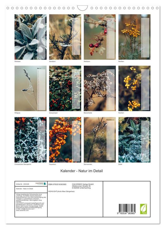 Produktbild: Kalender - Natur im Detail (Wandkalender 2026 DIN A3 hoch), CALVENDO Monatskalender