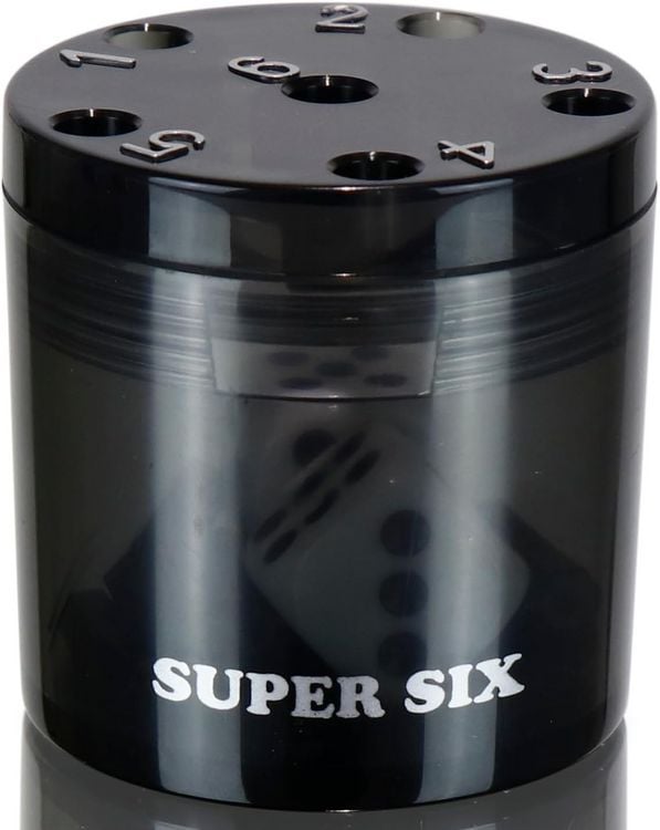 Produktbild: BestSaller 3013 - SUPER SIX Travel aus ABS - Schwarz, 5cm+ &Oslash; 5cm, Reisespiel
