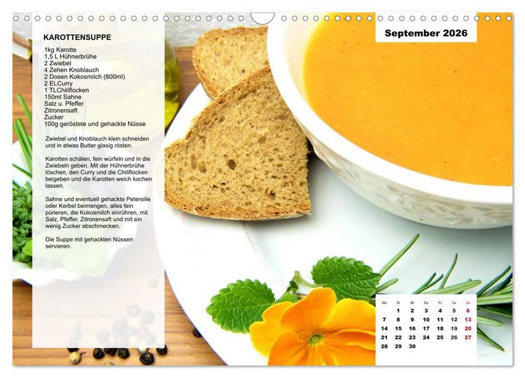 Produktbild: Aus der Suppenk&uuml;che. K&uuml;chenkalender mit tollen Rezepten (Wandkalender 2026 DIN A3 quer), CALVENDO Monatskalender