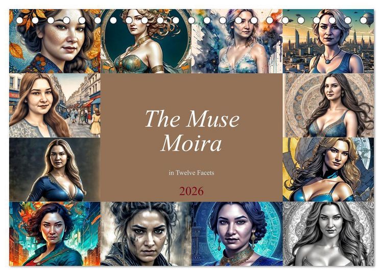 Produktbild: The Muse Moira in Twelve Facets (Desk Calendar 2026 DIN A5 landscape), CALVENDO 12 Month DeskCalendar