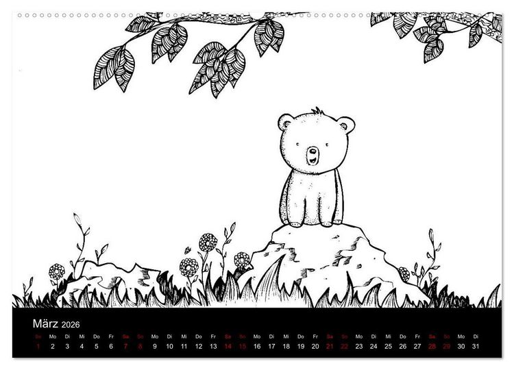 Produktbild: Bezaubernde Mini-Monster - Ein Ausmal-Kalender (hochwertiger Premium Wandkalender 2026 DIN A2 quer), Kunstdruck in Hochglanz