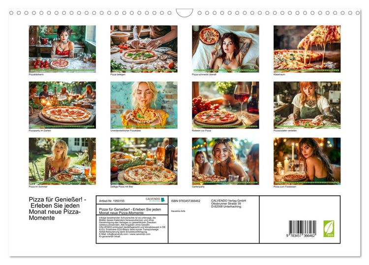 Produktbild: Pizza f&uuml;r Genie&szlig;er! - Erleben Sie jeden Monat neue Pizza-Momente (Wandkalender 2026 DIN A3 quer), CALVENDO Monatskalender