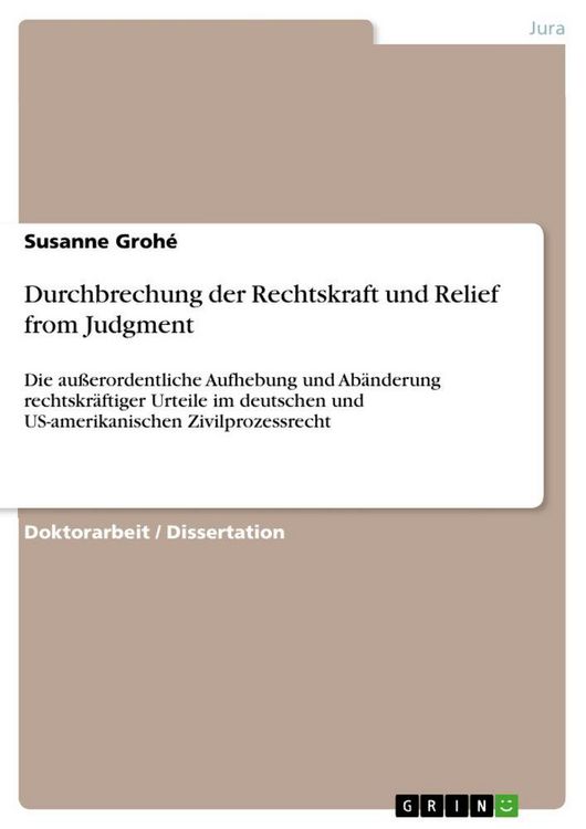 Produktbild: Durchbrechung der Rechtskraft und Relief from Judgment