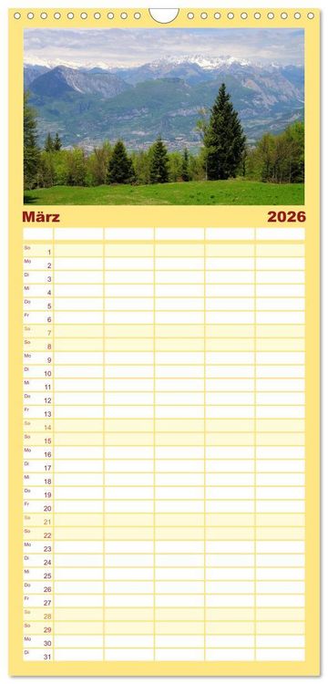 Produktbild: Familienplaner 2026 - Gardasee mit 5 Spalten (Wandkalender, 21 x 45 cm) CALVENDO