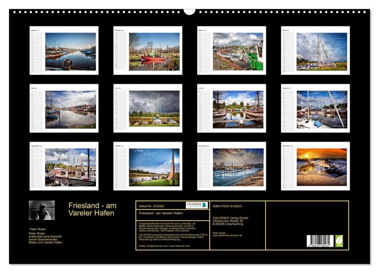 Produktbild: Friesland - am Vareler Hafen (Wandkalender 2026 DIN A2 quer), CALVENDO Monatskalender