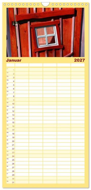 Produktbild: Familienplaner 2027 - Alles in Rot mit 5 Spalten (Wandkalender, 21 x 45 cm) CALVENDO