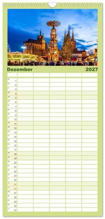 Produktbild: Familienplaner 2027 - Deutsche Bundesl&auml;nder - Th&uuml;ringen mit 5 Spalten (Wandkalender, 21 x 45 cm) CALVENDO