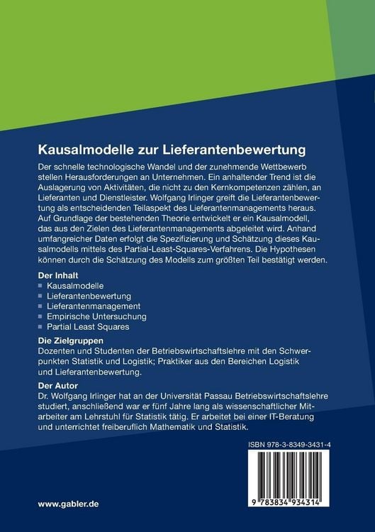 Produktbild: Kausalmodelle zur Lieferantenbewertung