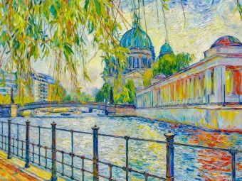 Produktbild: CALVENDO Puzzle Spreeblick mit Kolonnaden - Berliner Impressionen | 1000 Teile Lege-Gr&ouml;&szlig;e 64x48cm Foto-Puzzle f&uuml;r gl&uuml;ckliche Stunden