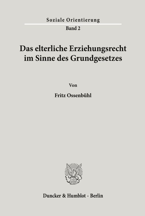 Produktbild: Das elterliche Erziehungsrecht im Sinne des Grundgesetzes.