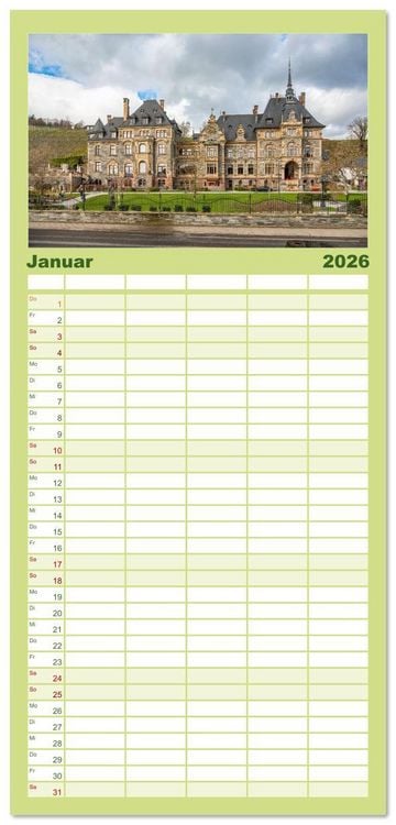 Produktbild: Familienplaner 2026 - Moselansichten mit 5 Spalten (Wandkalender, 21 x 45 cm) CALVENDO