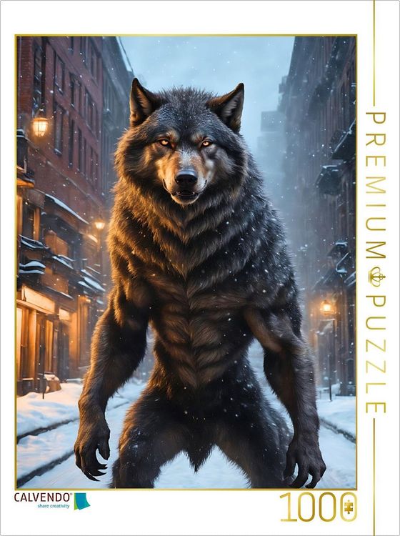 Produktbild: CALVENDO Puzzle Werwolf in der kalten Neujahrsnacht | 1000 Teile Lege-Gr&ouml;&szlig;e 64x48cm Foto-Puzzle f&uuml;r gl&uuml;ckliche Stunden