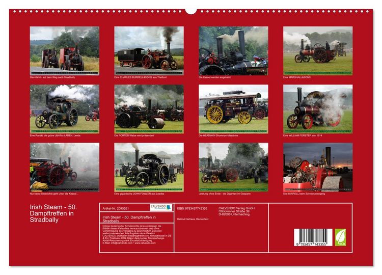Produktbild: Irish Steam - 50. Dampftreffen in Stradbally (hochwertiger Premium Wandkalender 2026 DIN A2 quer), Kunstdruck in Hochglanz