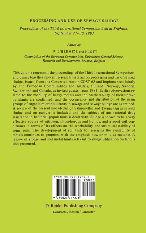 Produktbild: Processing and Use of Sewage Sludge