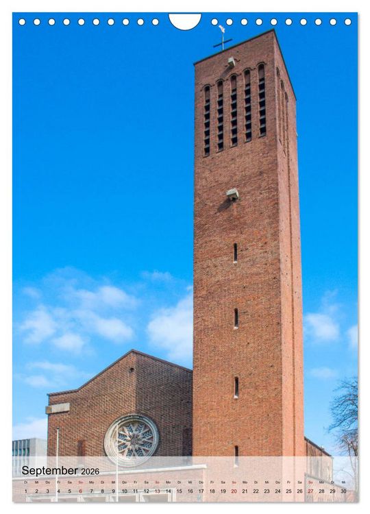 Produktbild: Kirchen in D&uuml;sseldorf (Wandkalender 2026 DIN A4 hoch), CALVENDO Monatskalender