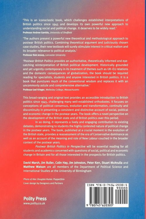 Produktbild: Postwar British Politics in Perspective