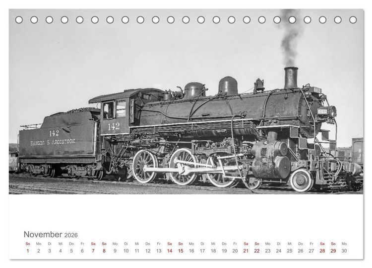 Produktbild: US-Dampflokomotiven (Tischkalender 2026 DIN A5 quer), CALVENDO Monatskalender