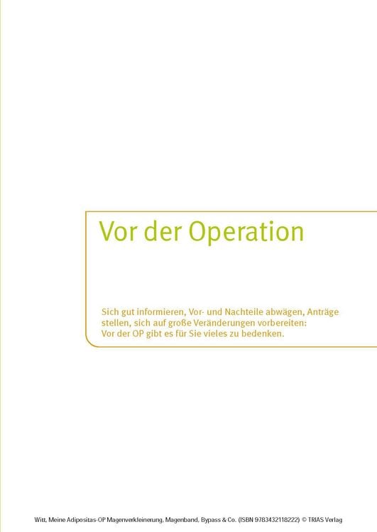 Produktbild: Meine Adipositas-OP. Magenverkleinerung, Magenband, Bypass & Co.
