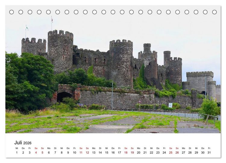 Produktbild: Wales Land der Sehensw&uuml;rdigkeiten, Landschaften und Natur (Tischkalender 2026 DIN A5 quer), CALVENDO Monatskalender