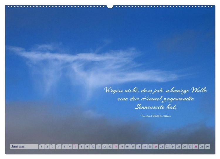 Produktbild: Die Wolken: "Schauspieler der L&uuml;fte" (hochwertiger Premium Wandkalender 2026 DIN A2 quer), Kunstdruck in Hochglanz