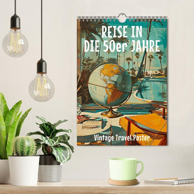 Produktbild: Reise in die 50er Jahre. Vintage Travel Poster. (Wandkalender 2026 DIN A4 hoch), CALVENDO Monatskalender
