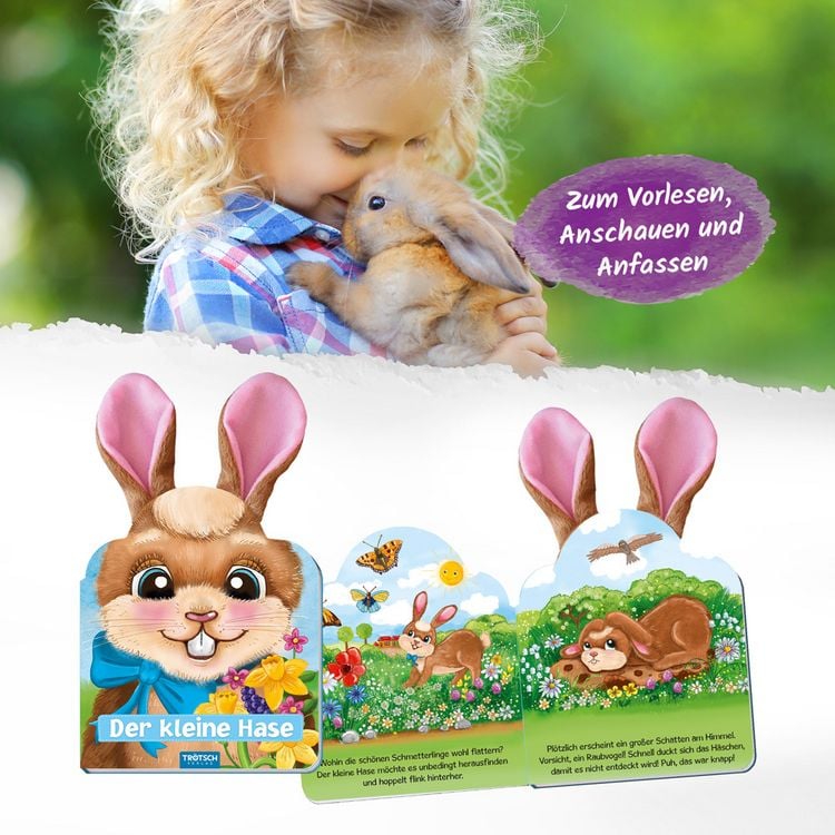 Produktbild: Tr&ouml;tsch Der kleine Hase Pappenbuch mit Pl&uuml;schohren