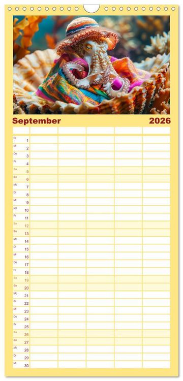 Produktbild: Familienplaner 2026 - Tintenfisch Fashion. Coole Models zeigen die Trends mit 5 Spalten (Wandkalender, 21 x 45 cm) CALVENDO