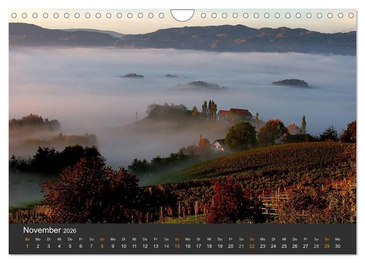 Produktbild: Die S&uuml;dsteirischen Weinstrasse (Wandkalender 2026 DIN A4 quer), CALVENDO Monatskalender