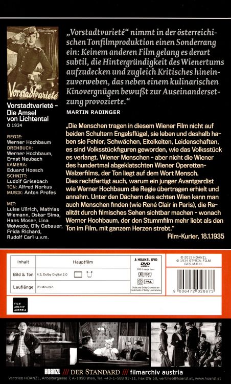Produktbild: Vorstadtvariete - Die Amsel von Lichtental - Edition der Standard