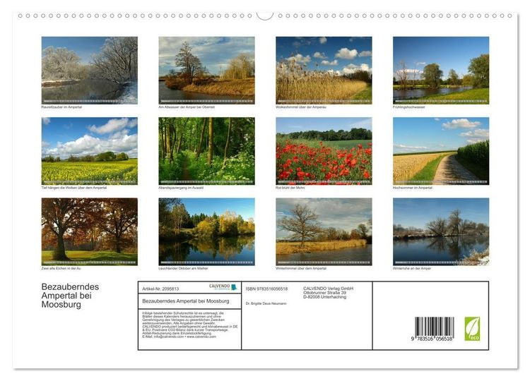 Produktbild: Bezauberndes Ampertal bei Moosburg (hochwertiger Premium Wandkalender 2026 DIN A2 quer), Kunstdruck in Hochglanz
