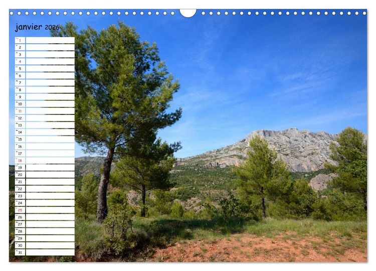 Produktbild: La Montagne Sainte-Victoire &ndash; dans les pas de C&eacute;zanne (Calendrier mural 2026 DIN A3 vertical), CALVENDO calendrier mensuel