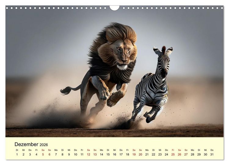 Produktbild: Majest&auml;tische L&ouml;wen - Die Herrscher der Wildnis (Wandkalender 2026 DIN A3 quer), CALVENDO Monatskalender