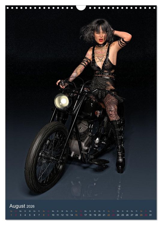 Produktbild: Tattooed Girls and Bikes (Wandkalender 2026 DIN A3 hoch), CALVENDO Monatskalender