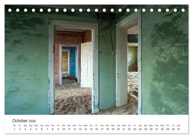 Produktbild: Kolmanskop Sand storm in town (Desk Calendar 2026 DIN A5 landscape), CALVENDO 12 Month DeskCalendar