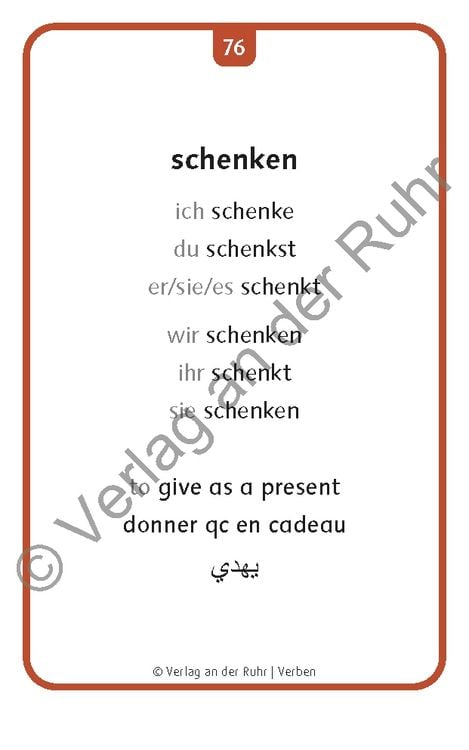Produktbild: Verben: Set 1 - Deutsch, Englisch, Franz&ouml;sisch und Arabisch