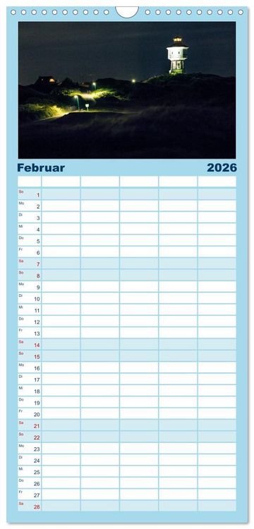 Produktbild: Familienplaner 2026 - Langeoog &ndash; Ein Herbst auf der Insel des Lebens mit 5 Spalten (Wandkalender, 21 x 45 cm) CALVENDO
