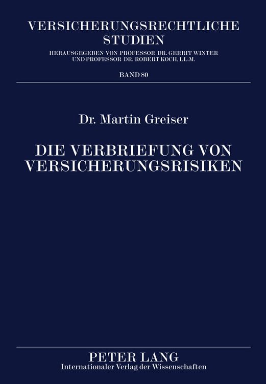 Produktbild: Die Verbriefung von Versicherungsrisiken
