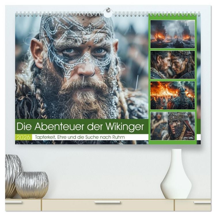 Produktbild: Die Abenteuer der Wikinger (hochwertiger Premium Wandkalender 2026 DIN A2 quer), Kunstdruck in Hochglanz