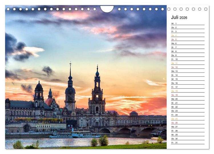 Produktbild: Dresden Bilder 2026 (Wandkalender 2026 DIN A4 quer), CALVENDO Monatskalender