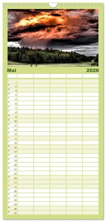 Produktbild: Familienplaner 2026 - Gewaltige Natur - bedrohlich und sch&ouml;n mit 5 Spalten (Wandkalender, 21 x 45 cm) CALVENDO