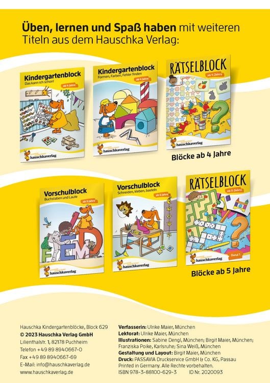 Kindergartenblock ab 4 Jahre - Schneiden, kleben, basteln