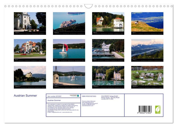 Produktbild: Austrian Summer (Wall Calendar 2026 DIN A3 landscape), CALVENDO 12 Month Wall Calendar