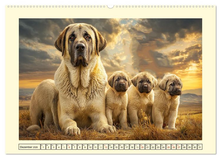 Produktbild: Kangal - Besch&uuml;tzer der Herde. Starke, selbstst&auml;ndige und furchtlose Hunde (hochwertiger Premium Wandkalender 2026 DIN A2 quer), Kunstdruck in Hochglanz